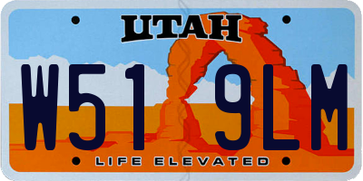 UT license plate W519LM