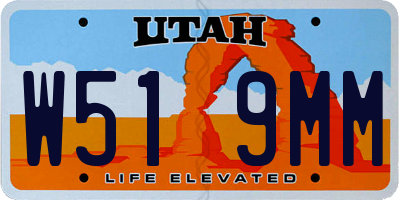 UT license plate W519MM