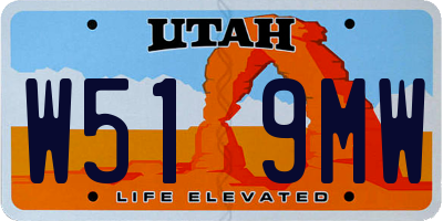 UT license plate W519MW