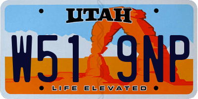 UT license plate W519NP