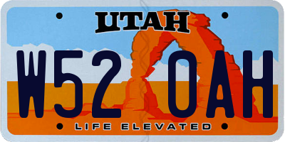 UT license plate W520AH