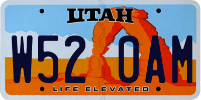 UT license plate W520AM