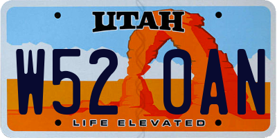 UT license plate W520AN