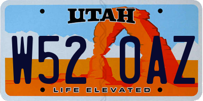 UT license plate W520AZ