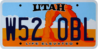 UT license plate W520BL
