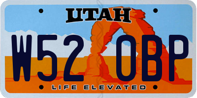 UT license plate W520BP
