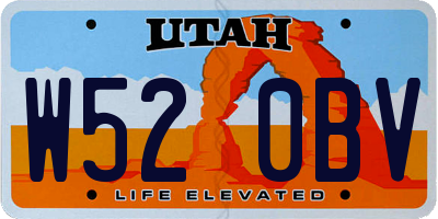 UT license plate W520BV