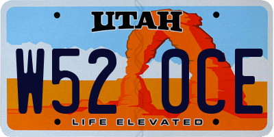 UT license plate W520CE