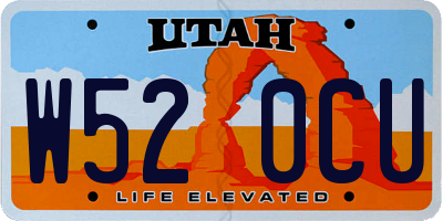UT license plate W520CU