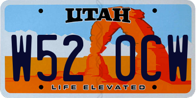 UT license plate W520CW