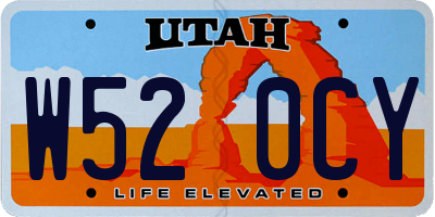 UT license plate W520CY