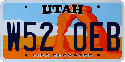 UT license plate W520EB