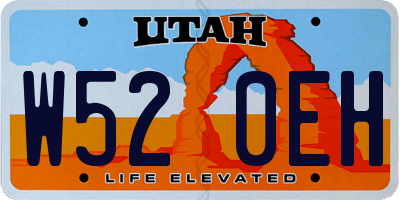 UT license plate W520EH