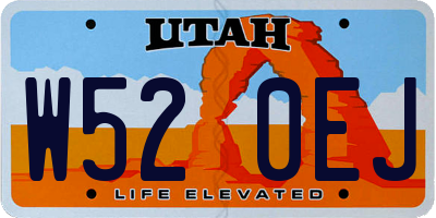 UT license plate W520EJ