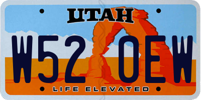 UT license plate W520EW