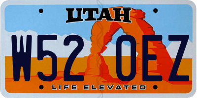 UT license plate W520EZ