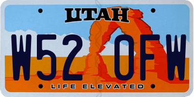 UT license plate W520FW