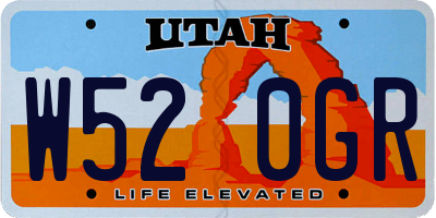 UT license plate W520GR