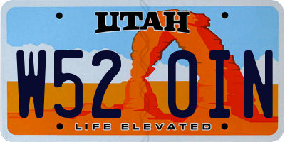 UT license plate W520IN