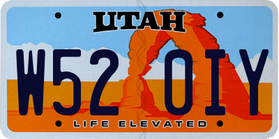 UT license plate W520IY