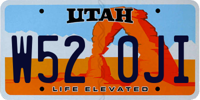 UT license plate W520JI