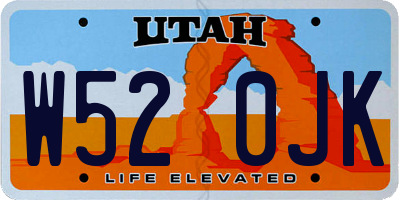 UT license plate W520JK