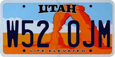 UT license plate W520JM