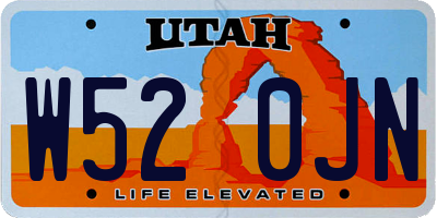 UT license plate W520JN