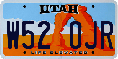 UT license plate W520JR