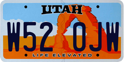 UT license plate W520JW