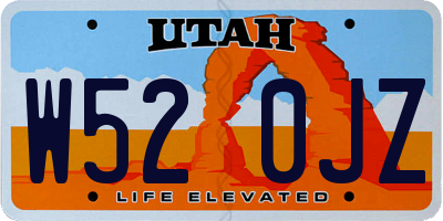UT license plate W520JZ