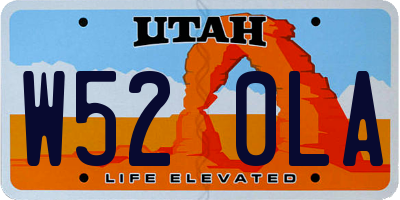 UT license plate W520LA