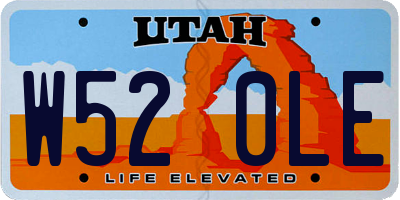 UT license plate W520LE