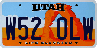 UT license plate W520LW