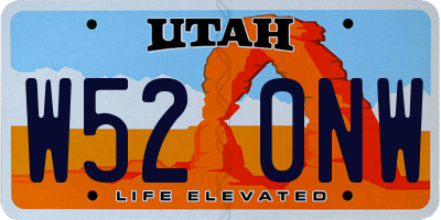 UT license plate W520NW