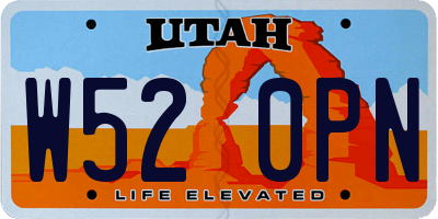 UT license plate W520PN
