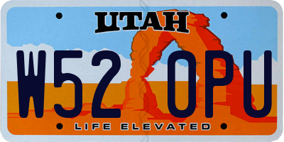 UT license plate W520PU