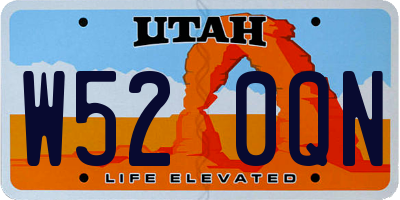 UT license plate W520QN