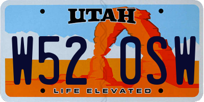 UT license plate W520SW