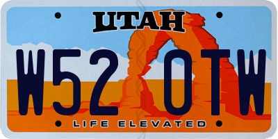 UT license plate W520TW