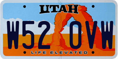 UT license plate W520VW