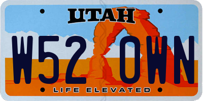 UT license plate W520WN