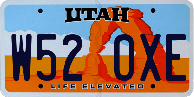 UT license plate W520XE