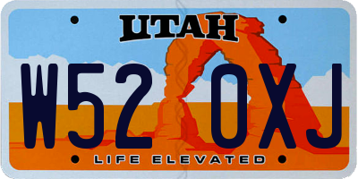 UT license plate W520XJ
