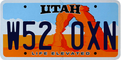 UT license plate W520XN