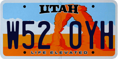 UT license plate W520YH