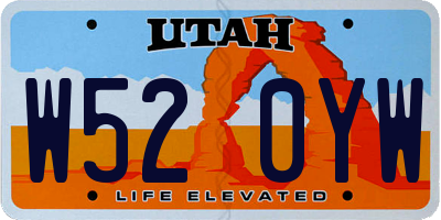 UT license plate W520YW