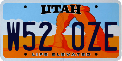 UT license plate W520ZE