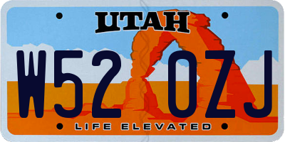 UT license plate W520ZJ