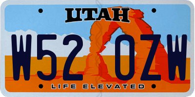 UT license plate W520ZW
